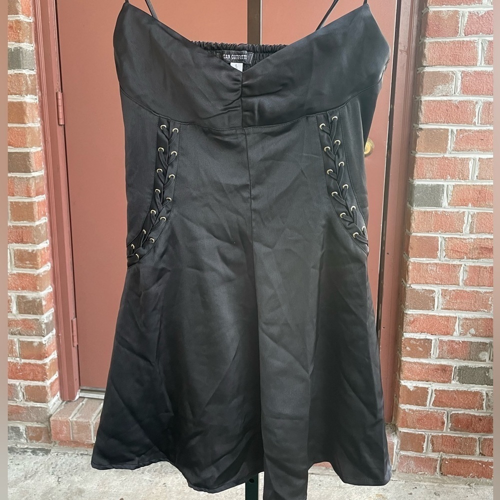Urban Outfitters|| Dominique Satin Lace-Up Mini Dress, Size Large Worn once - Picture 2 of 7